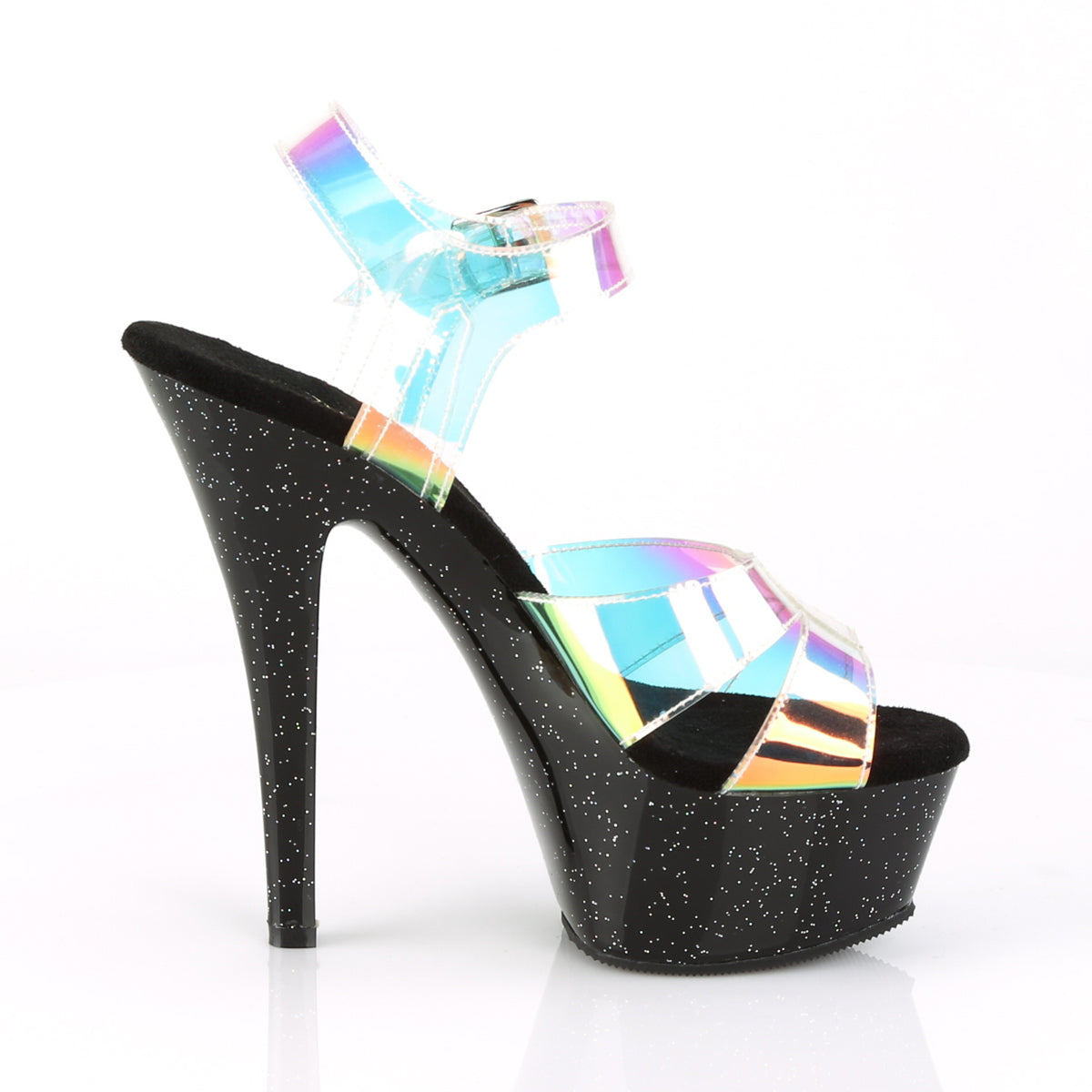 Pleaser Sandalias para mujer KISS-220mm mágico espejo tpu / blk