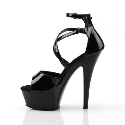 Pleaser Sandalias para mujer KISS-254 BLK PAT / BLK