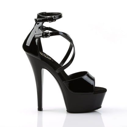 Pleaser Sandalias para mujer KISS-254 BLK PAT / BLK