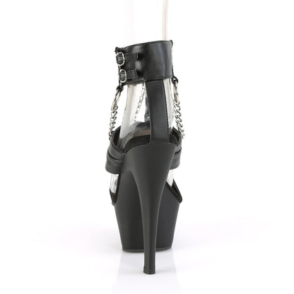 Pleaser Sandalias para mujer KISS-261 Blk Faux Cuero / Blk Mate