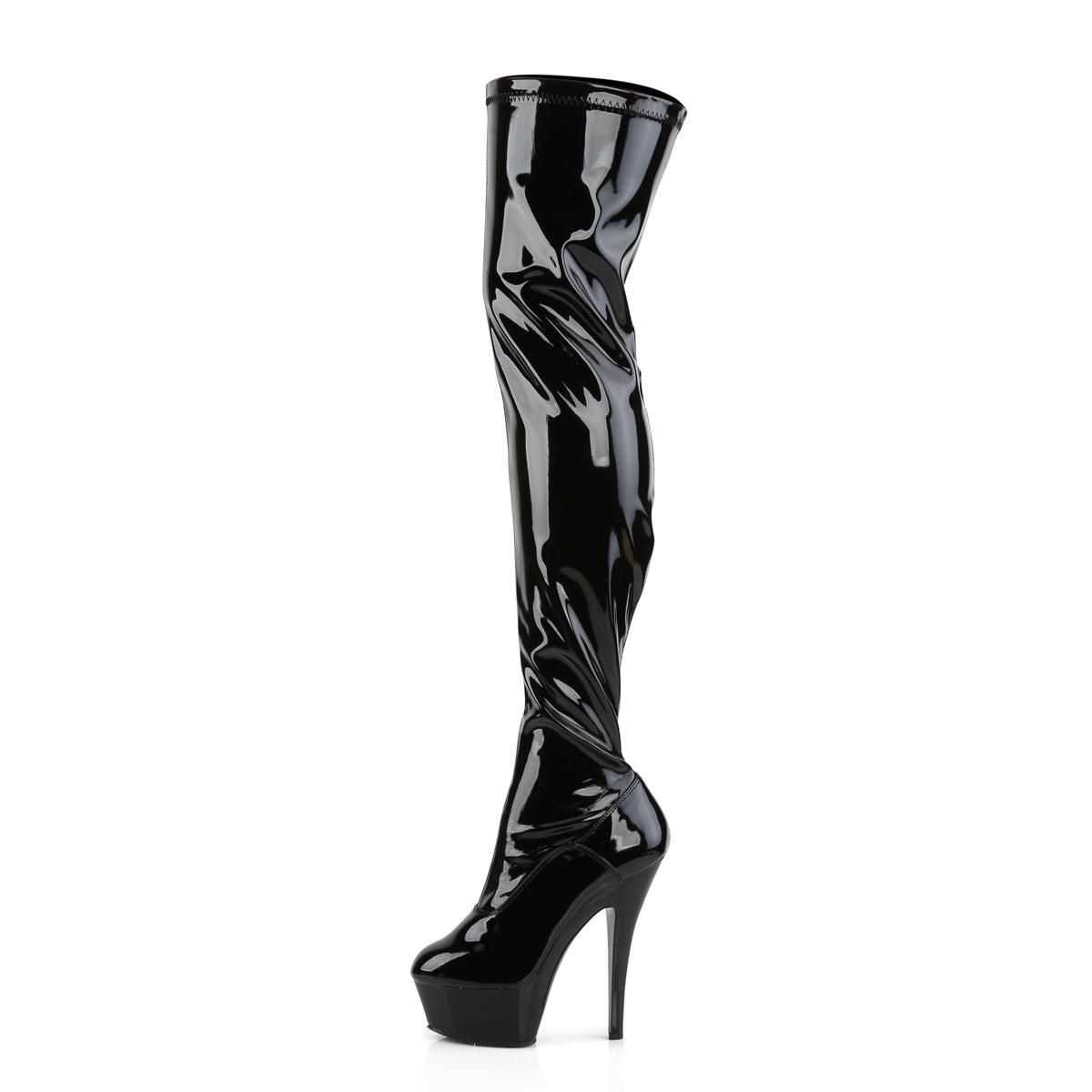 Pleaser Womens Boots KISS-3000 Blk Str Pat/Blk