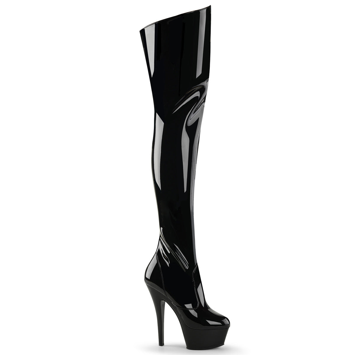 Pleaser Womens Boots KISS-3010 Blk Pat/Blk