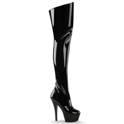 Pleaser Womens Boots KISS-3010 Blk Pat/Blk
