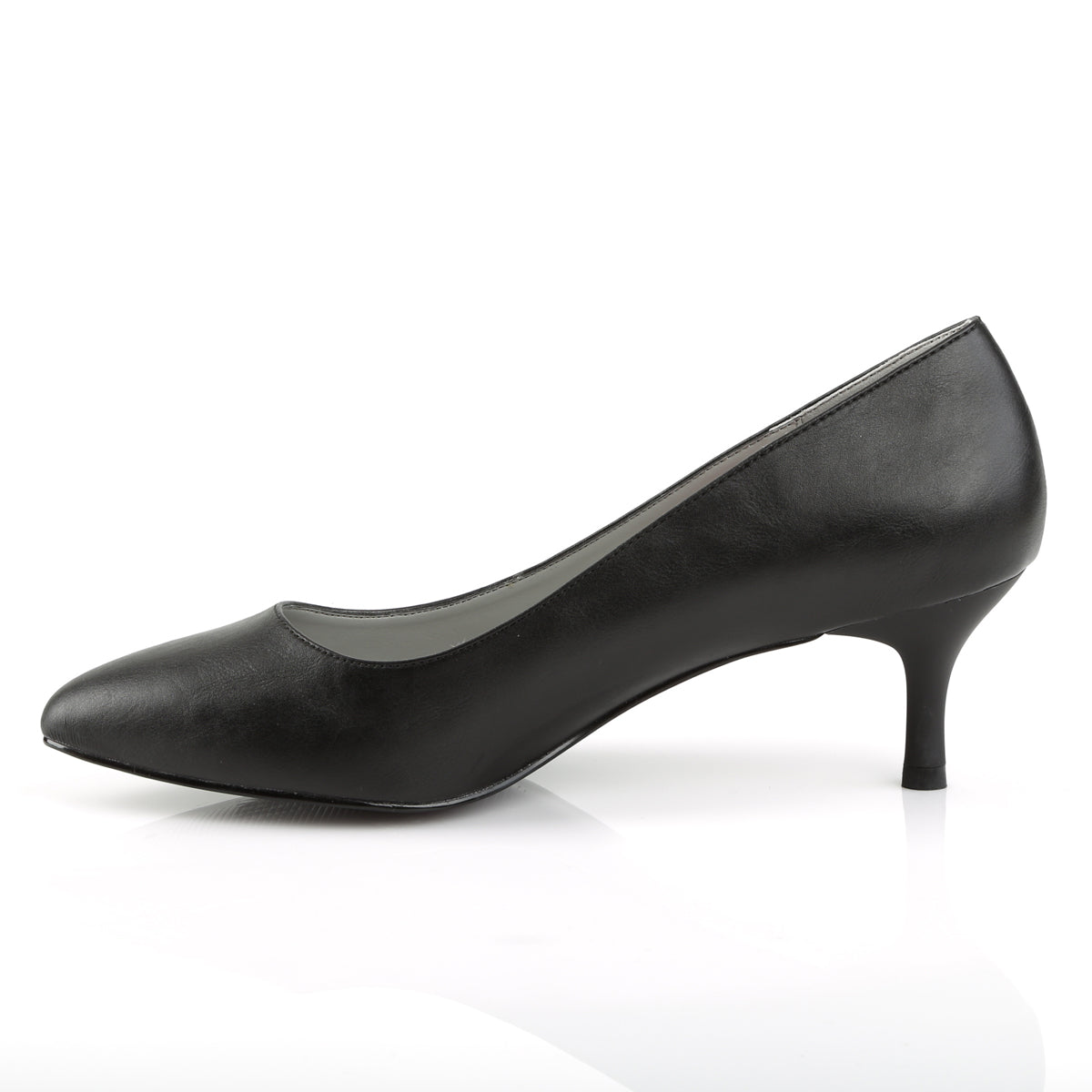 Pleaser Pink Label Bombas para mujer Kitten-01 Blk Faux Cuero