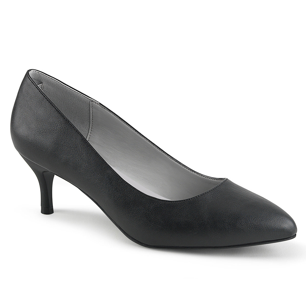 Pleaser Pink Label Bombas para mujer Kitten-01 Blk Faux Cuero