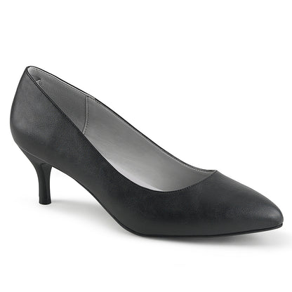 Pleaser Pink Label Bombas para mujer Kitten-01 Blk Faux Cuero