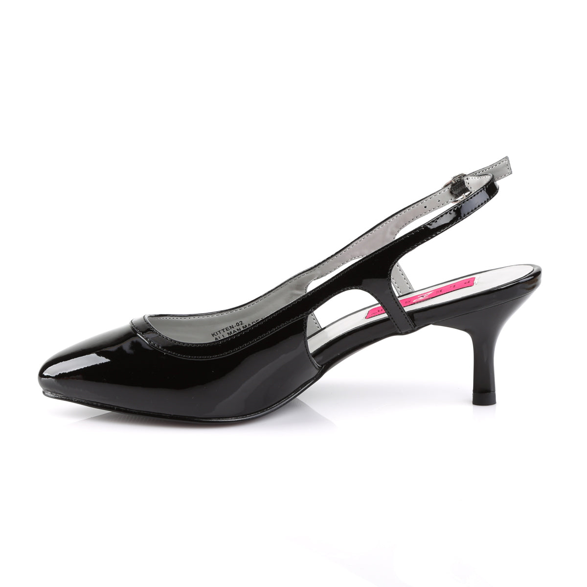 Pleaser Pink Label Bombas para mujer Kitten-02 BLK PAT