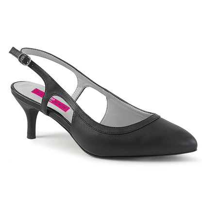 Pleaser Pink Label Bombas para mujer Kitten-02 Blk Faux Cuero