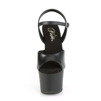 Pleaser Sandalias para mujer KNUCKS-709 BLK Faux Cuero / Blk Mate