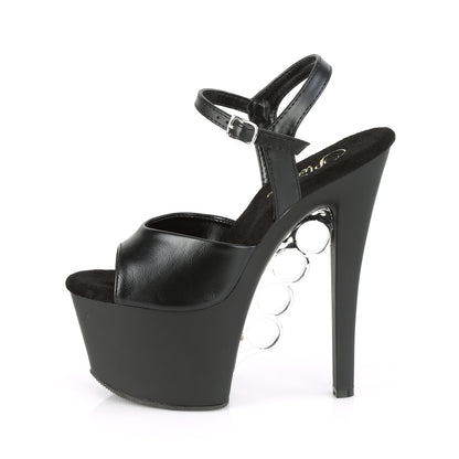 Pleaser Sandalias para mujer KNUCKS-709 BLK Faux Cuero / Blk Mate