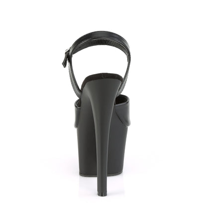 Pleaser Sandalias para mujer KNUCKS-709 BLK Faux Cuero / Blk Mate