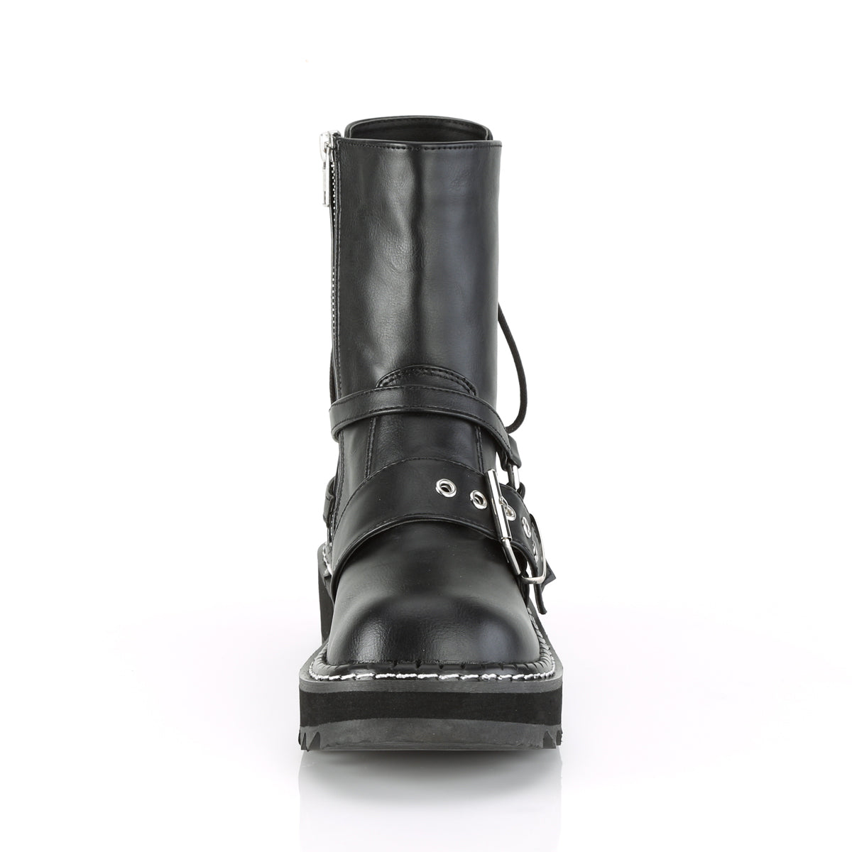 DemoniaCult Botas de mujer LILITH-210 BLK de cuero vegano