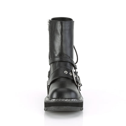 DemoniaCult Botas de mujer LILITH-210 BLK de cuero vegano