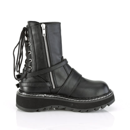 DemoniaCult Botas de mujer LILITH-210 BLK de cuero vegano