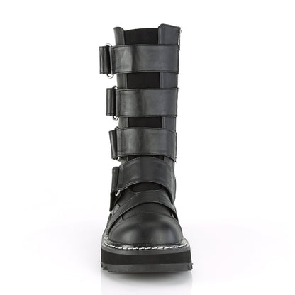 DemoniaCult Botas de mujer LILITH-211 BLK de cuero vegano
