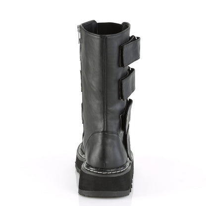 DemoniaCult Botas de mujer LILITH-211 BLK de cuero vegano