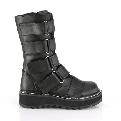 DemoniaCult Botas de mujer LILITH-211 BLK de cuero vegano