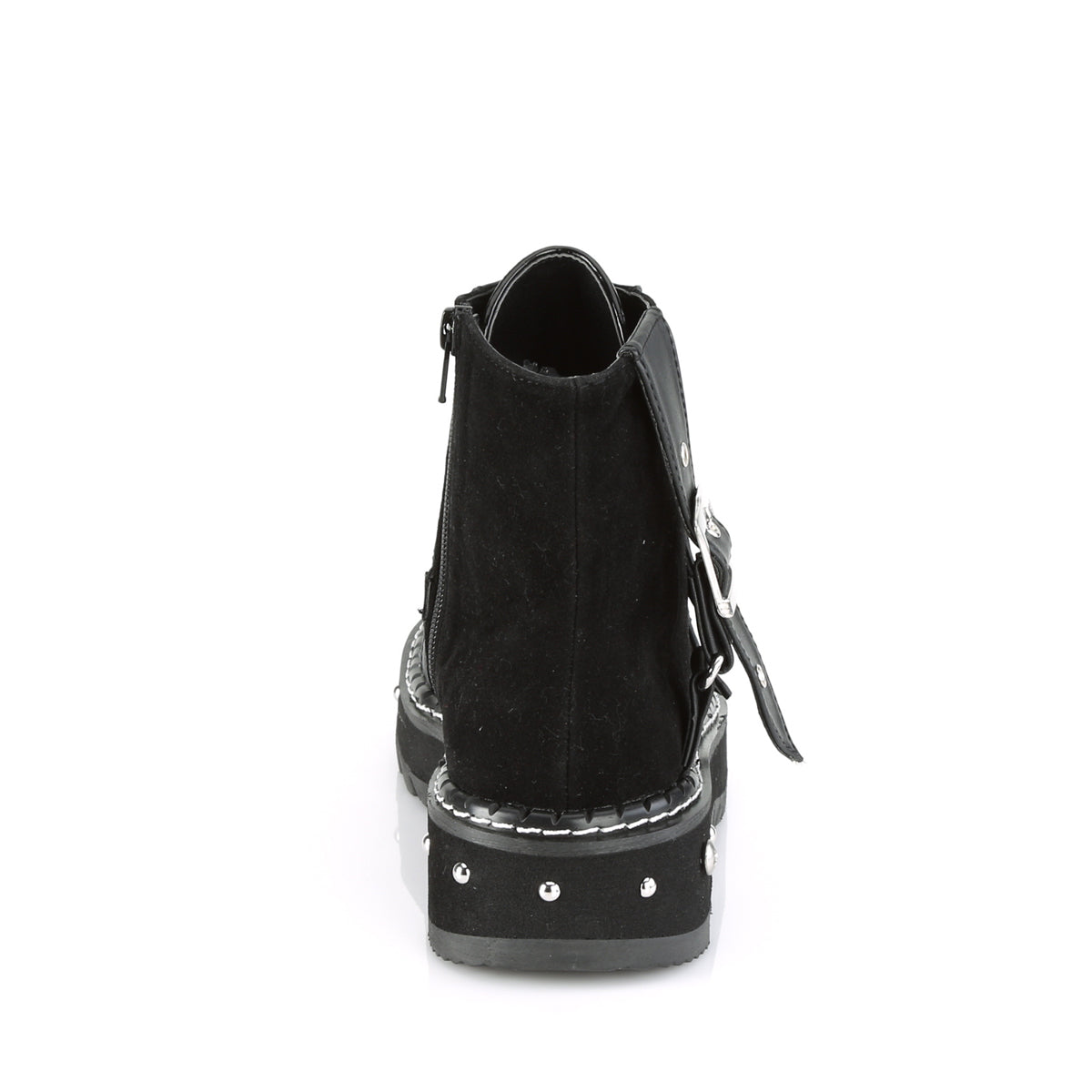 DemoniaCult Botas de tobillo para mujeres LILITH-278 BLK Vegan Leather-Vegan Suede