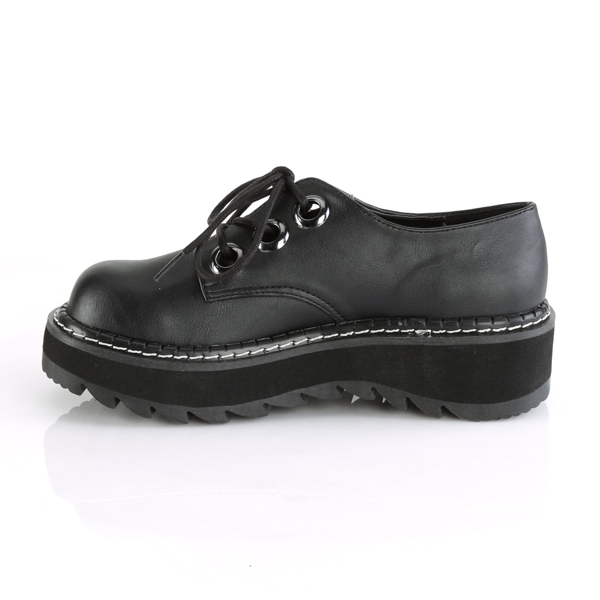 DemoniaCult Bombas de mujer LILITH-99 BLK de cuero vegano