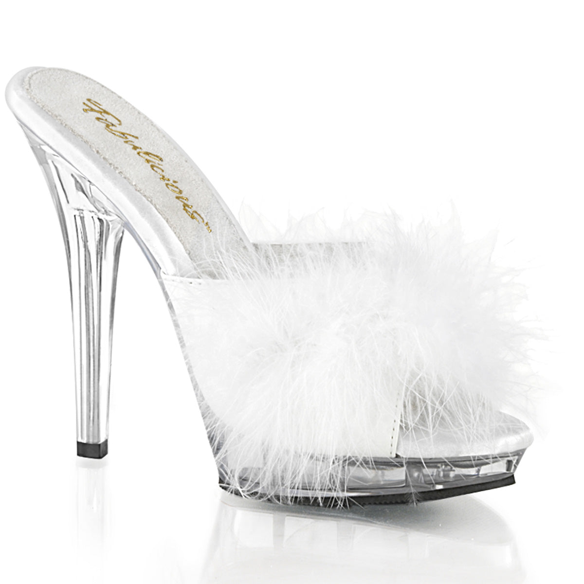 Fabulicious Sandalias para mujer LIP-101-8 WHT SATIN-FOL / CLR
