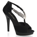 Fabulicious Sandalias para mujeres LIP-155 BLK Nubuck/BLK Matte