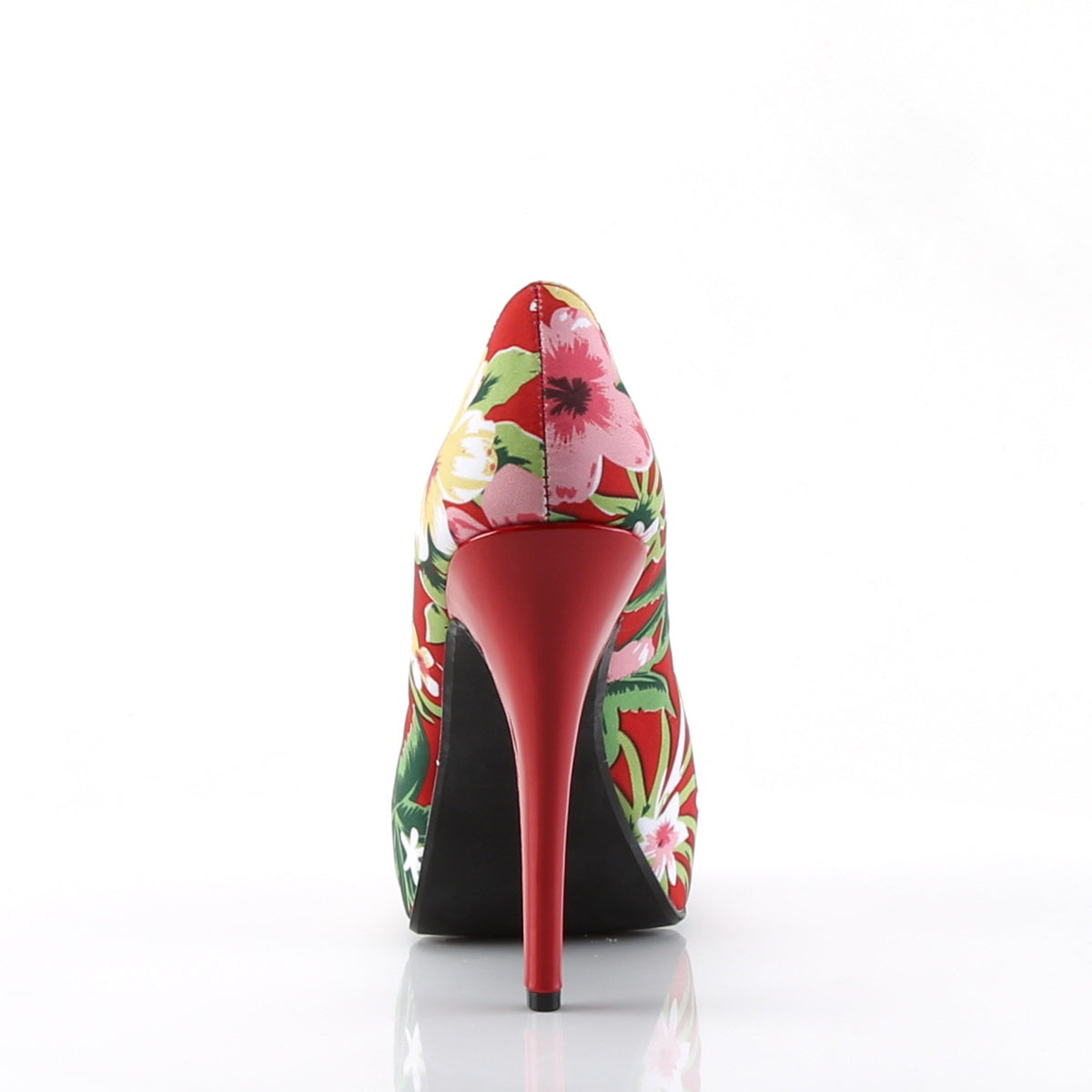 Pin Up Couture Bombas para mujer LOLITA-11 tela de impresión floral roja