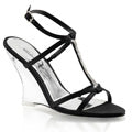 Fabulicious Sandalias para mujer LOVELY-428 BLK SATIN / CLR