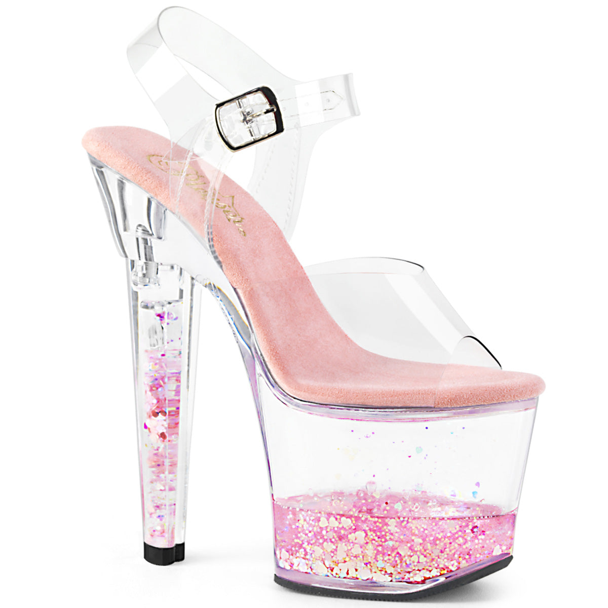Pleaser Sandalias para mujer LOVESICK-708GH CLR / Clr-rosa brilla