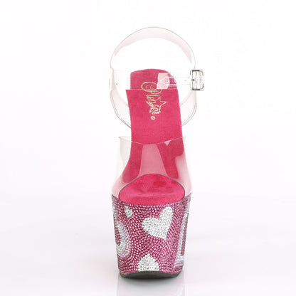 Pleaser Sandalias para mujer LOVESICK-708heart clr / h. Rosa-wht rs