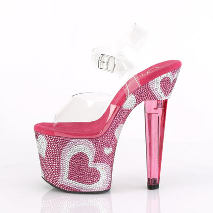 Pleaser Sandalias para mujer LOVESICK-708heart clr / h. Rosa-wht rs