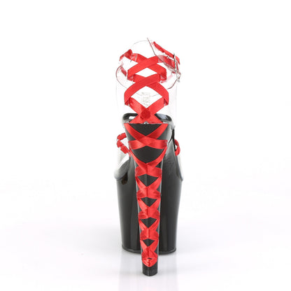 Pleaser Sandalias para mujer LOVESICK-712 CLR-ROJO / BLK-ROJO