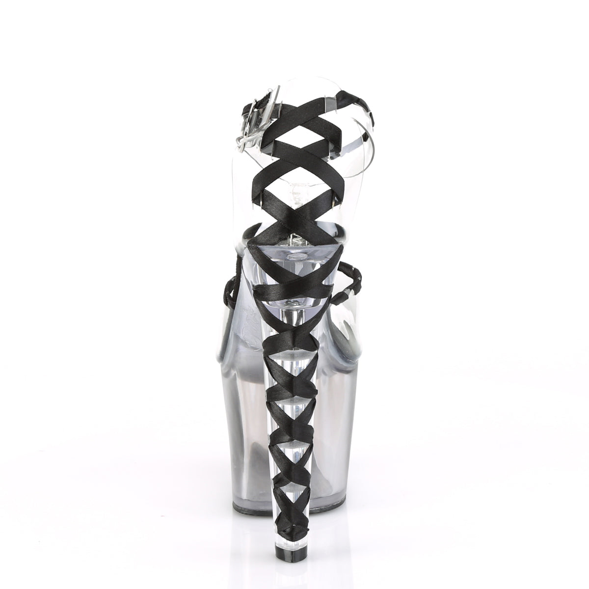 Pleaser Sandalias para mujer LOVESICK-712T CLR-BLK / FADED BLK