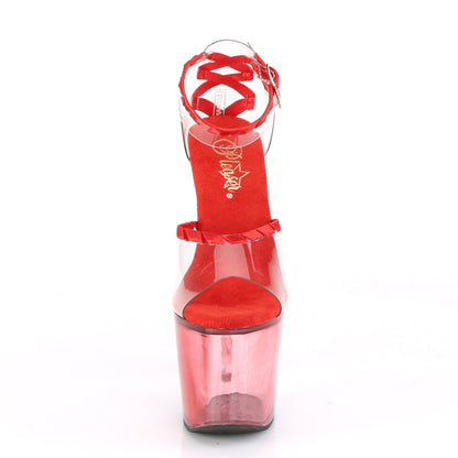 Pleaser Womens Sandals LOVESICK-712T Clr-Red/Faded Red