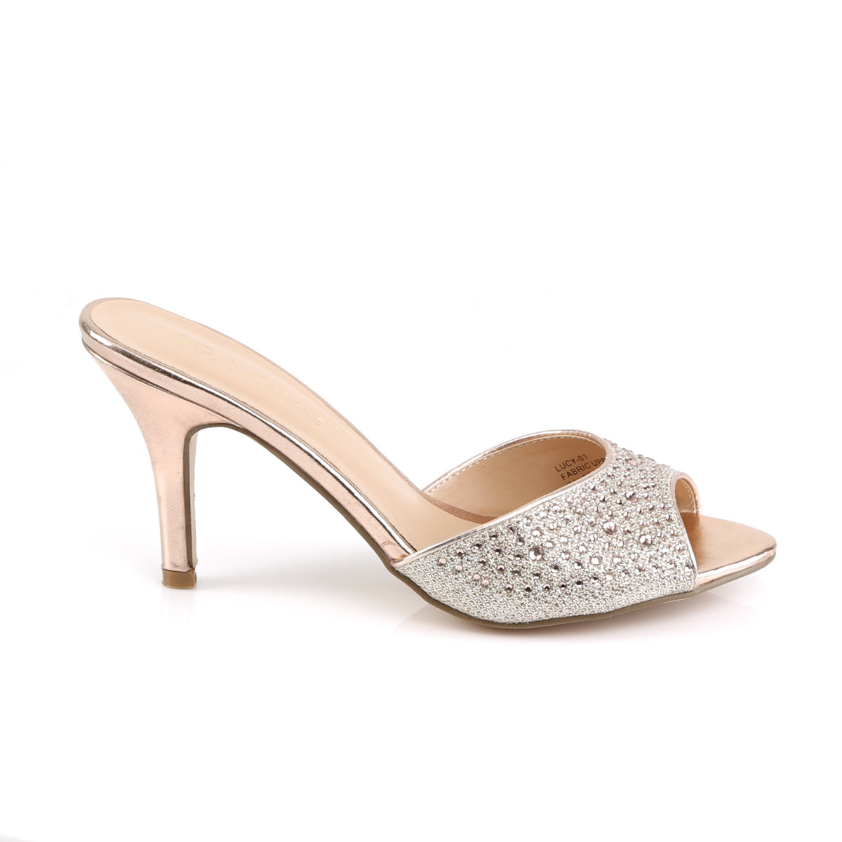 Fabulicious Womens Pumps LUCY-01 Gold Glitter Mesh Fabric