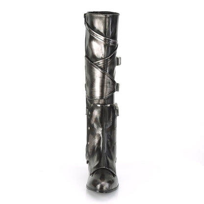 Funtasma Botas de mujer MAIDEN-8820 PU de pabellón de peltre