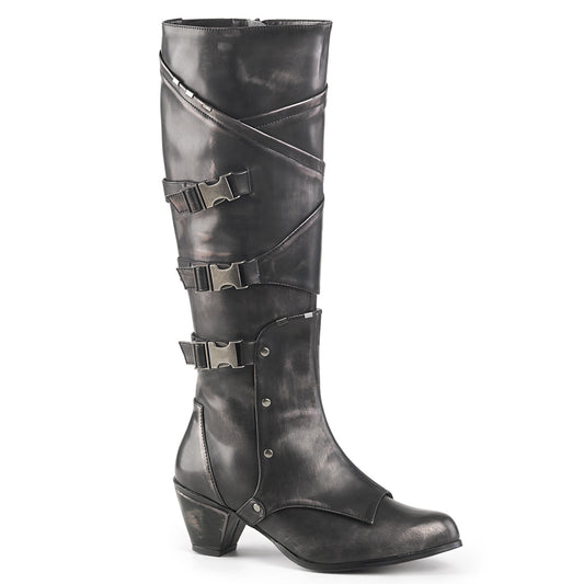 Funtasma Botas de mujer MAIDEN-8820 PU de pabellón de peltre