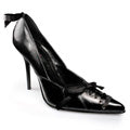 Pleaser Bombas de mujer MILAN-07 Blk Cuero