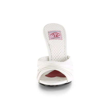 Pin Up Couture Bombas para mujer MONROE-01 Wht Faux Cuero