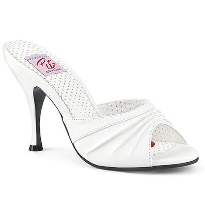Pin Up Couture Bombas para mujer MONROE-01 Wht Faux Cuero