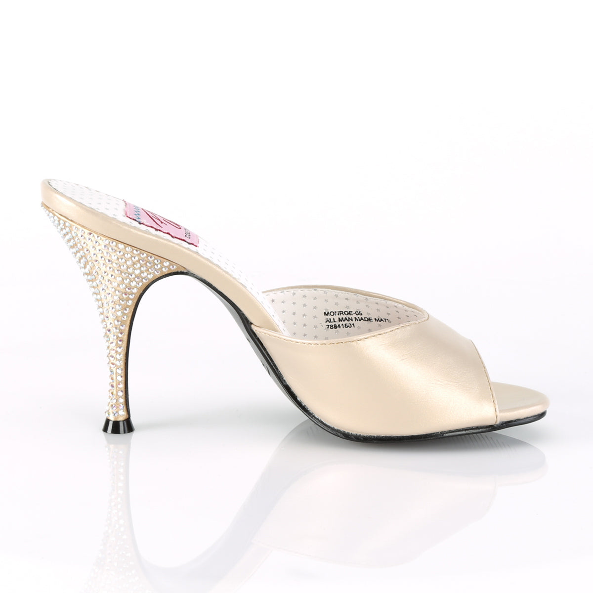 Pin Up Couture Bombas para mujer MONROE-05 Champagne Faux Cuero
