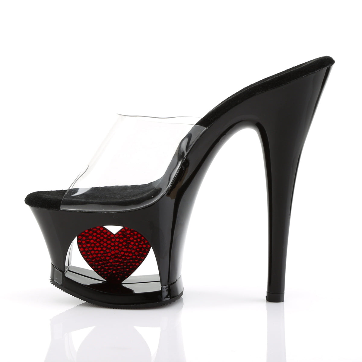 Pleaser Womens Sandals MOON-701HRS Clr/Blk-Red