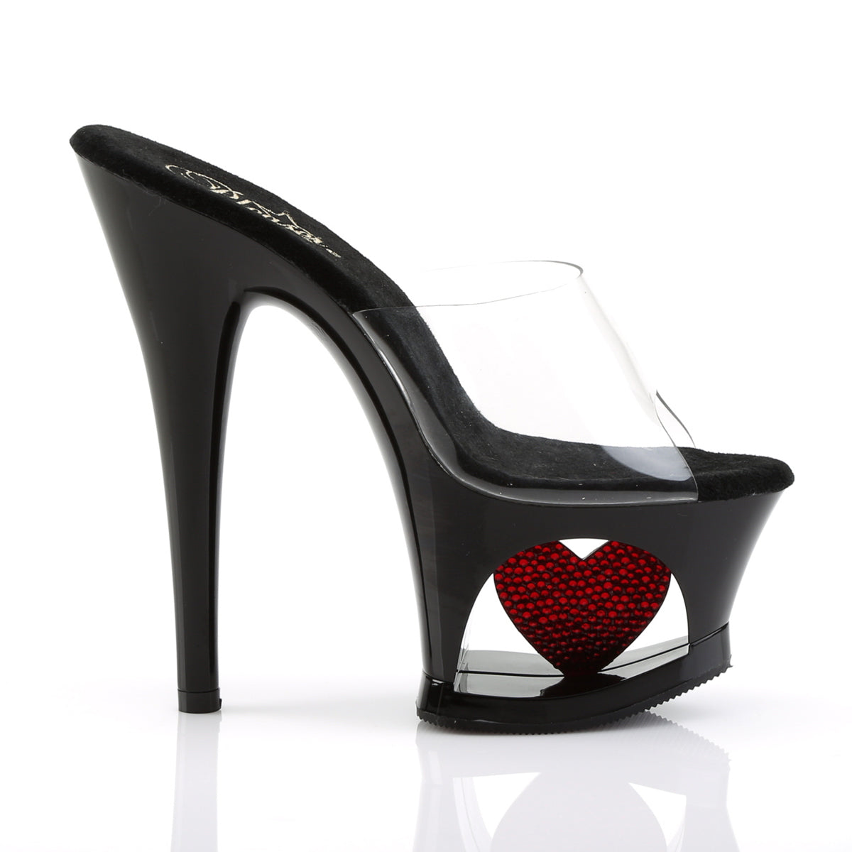 Pleaser Womens Sandals MOON-701HRS Clr/Blk-Red