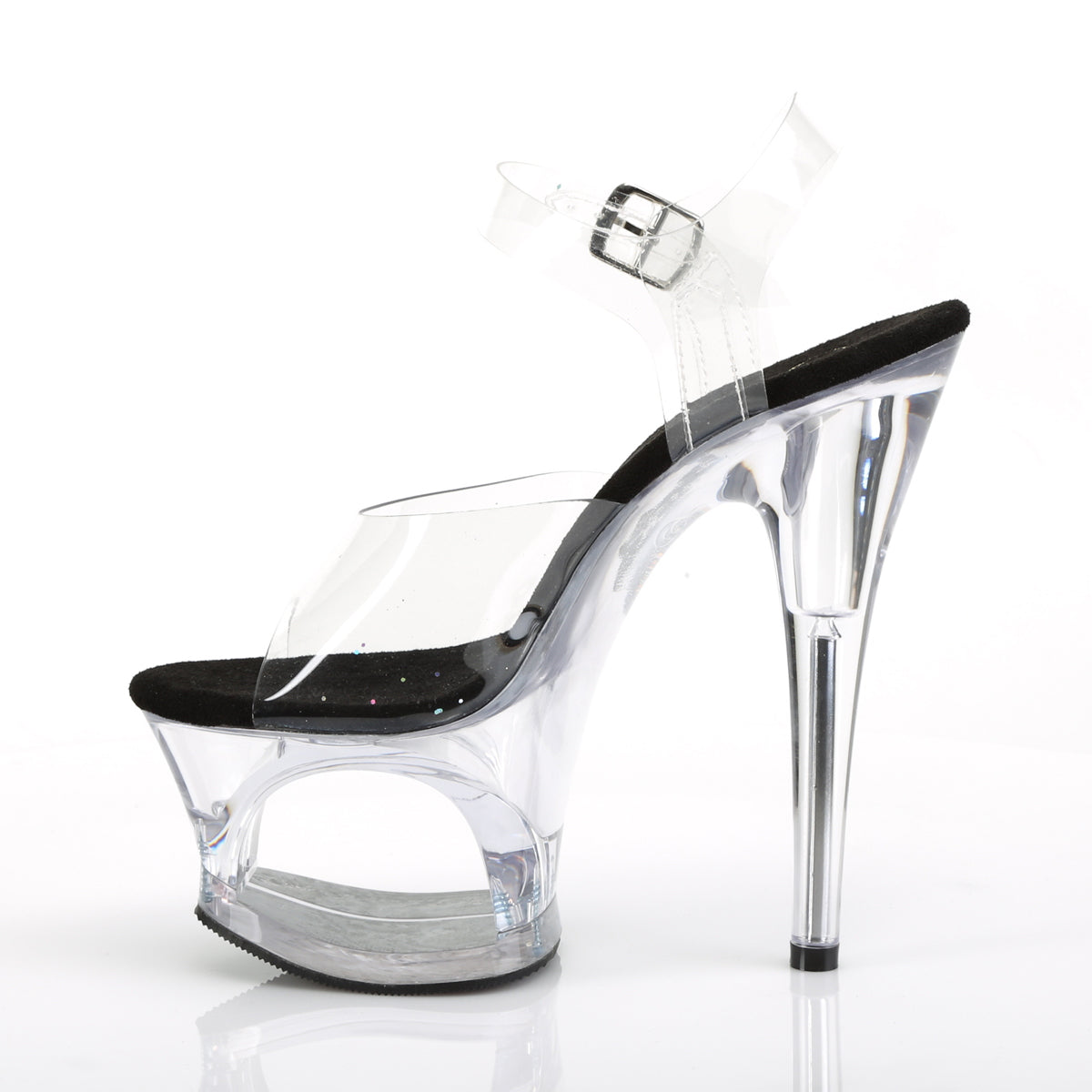 Pleaser Womens Sandals MOON-708 Clr-Blk/Clr