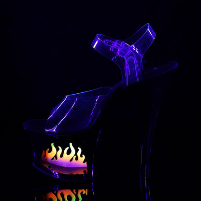Pleaser Womens Sandals MOON-708FLM Clr/Blk-Ombre