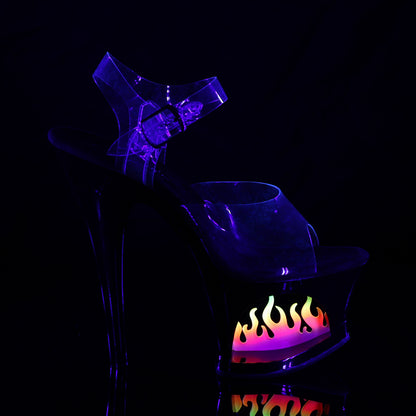 Pleaser Womens Sandals MOON-708FLM Clr/Blk-Ombre