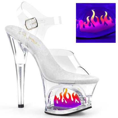 Pleaser Womens Sandals MOON-708FLM Clr/Clr-Ombre