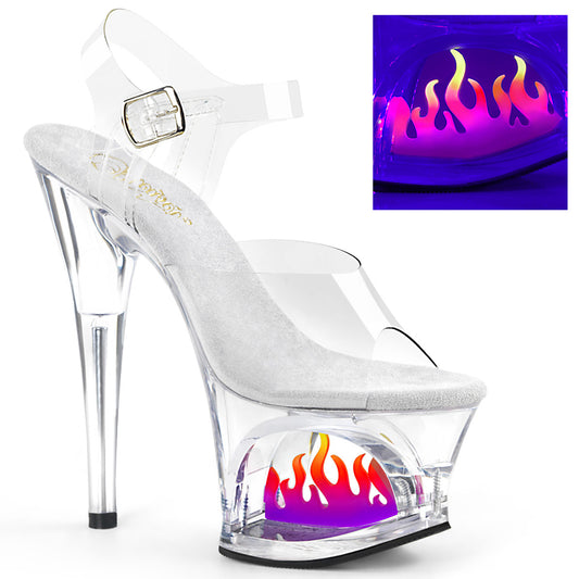 Pleaser Womens Sandals MOON-708FLM Clr/Clr-Ombre