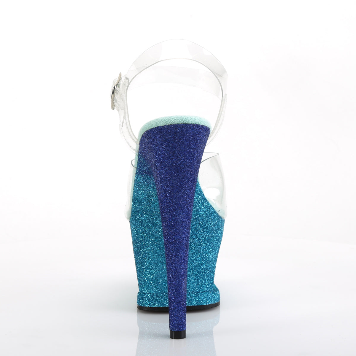 Pleaser Womens Sandals MOON-708OMBRE Clr/Aqua-Blue Ombre