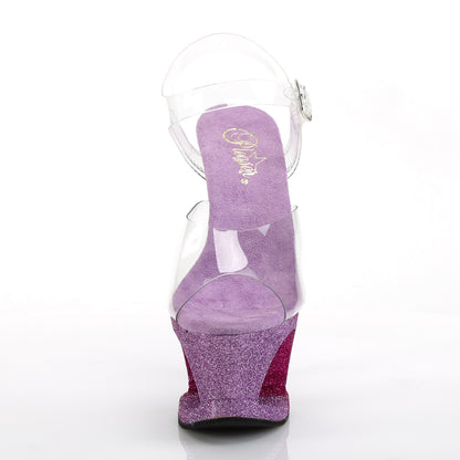 Pleaser Womens Sandals MOON-708OMBRE Clr/Fuchsia-Blue Ombre