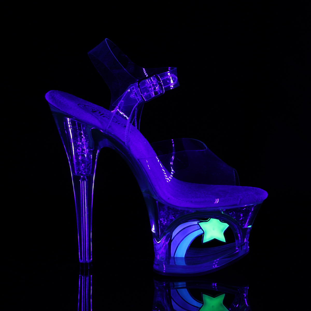 Pleaser Sandalias para mujer MOON-708RSSS CLR / CLR